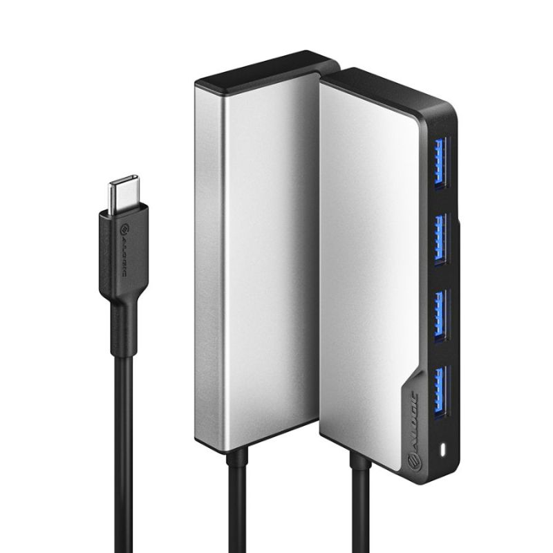 Alogic USB-C Fusion SWIFT 4-in-1 Hub - High-Speed Data Transfer, Space Grey, Portable Adapter