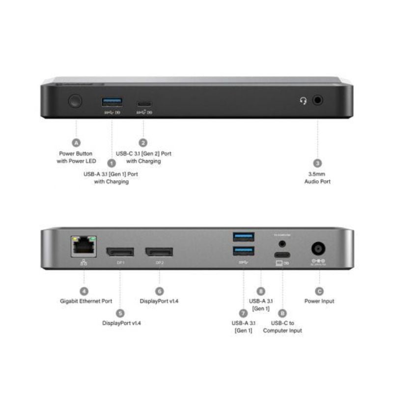 Alogic DX2 Dual 4K Docking Station with 65W Power Delivery for Mac, Windows, and Chromebook