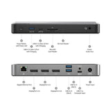 Alogic MX3 USB-C Docking Station - Triple Display, 100W Power, 2 x 4K UHD, Mac & Windows Compatible