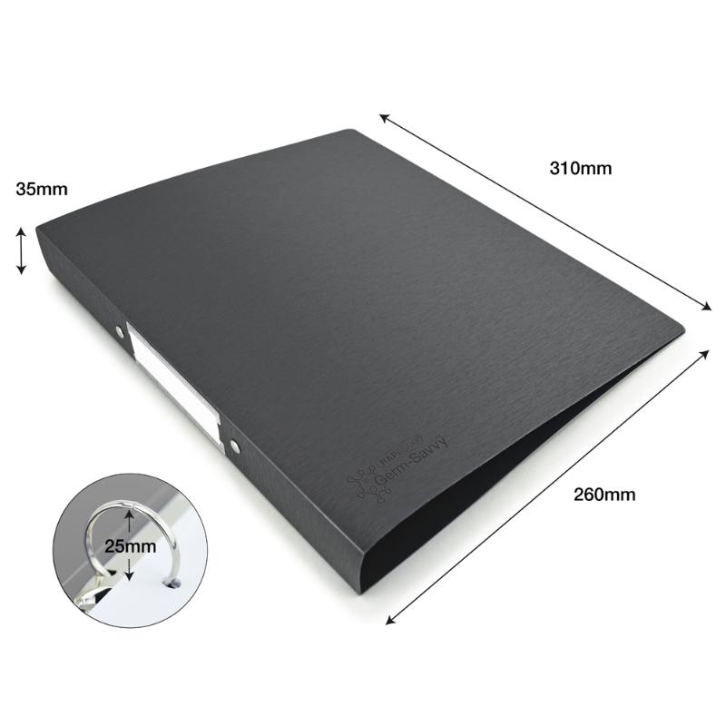 Rapesco Germ-Savvy antibacterial A4 ring binder in black, holds up to 250 sheets, ideal for hygienic document storage.