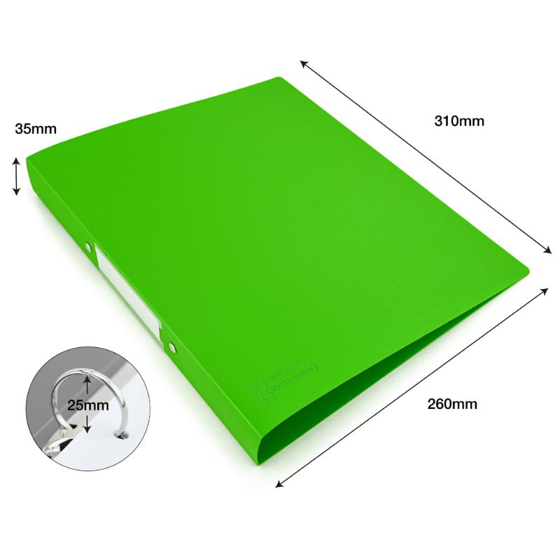Rapesco Germ-Savvy Antibacterial A4 PP Ring Binder 2/25 Green