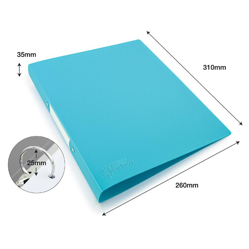 Rapesco Germ-Savvy Antibacterial A4 PP Ring Binder 2/25 Aqua