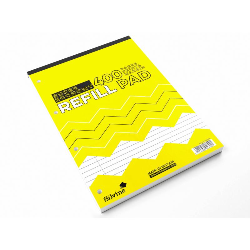 Silvine Super Economy Refill Pad A4 Lined with Margin 400 Pages