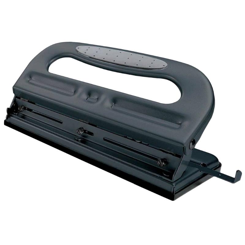 Acme Adjustable Punch AP303, a durable 3-hole paper punch with adjustable heads and chip tray for efficient document organization.