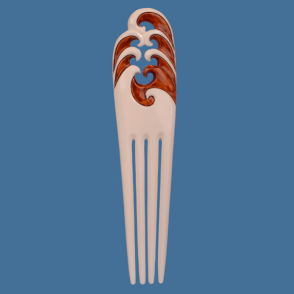 Large Heru Wave Design features intricate koru and wave patterns, perfect for elegant home décor and unique gifts.