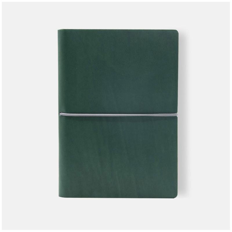 Ciak Classic A5 Lined Notebook in Green with vegan leather cover and eco-friendly paper, perfect for writing and sketching.