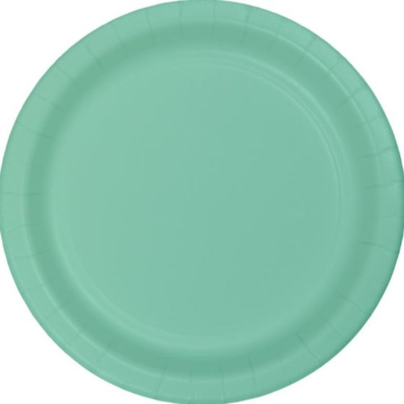 Fresh mint green paper dinner plates, 23cm, pack of 24, ideal for any occasion, stylish and biodegradable.