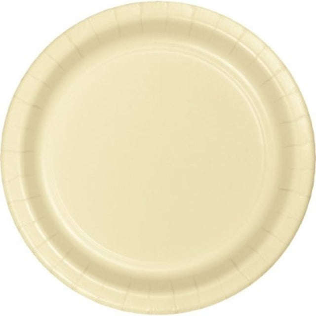 Elegant ivory disposable lunch plates, 18cm, pack of 24, perfect for any occasion from parties to picnics.