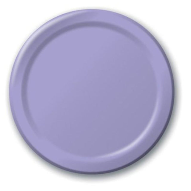 Elegant 18cm lavender paper lunch plates, pack of 24, perfect for appetizers and desserts at any event.
