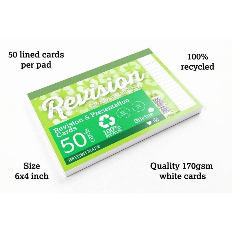 Luxpad Recycled Revision and Presentation Card Pad Ruled 6x4 White