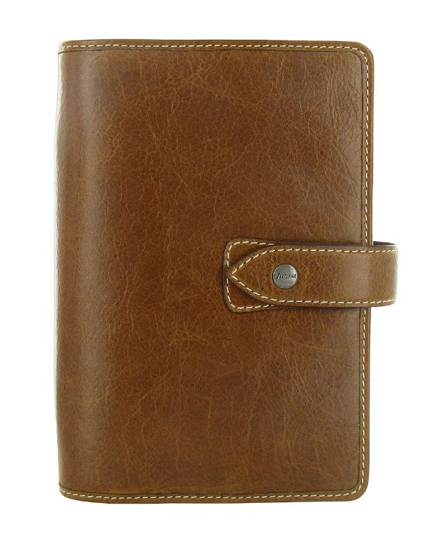 Filofax Organiser Malden Personal in ochre leather, featuring premium contents for effective organization on the go.