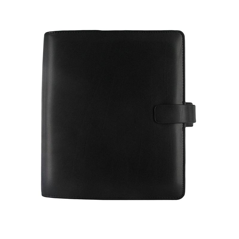 Filofax Metropol A4 Black organiser with faux-leather, 25mm rings, to-do lists, and ten card pockets for stylish productivity.