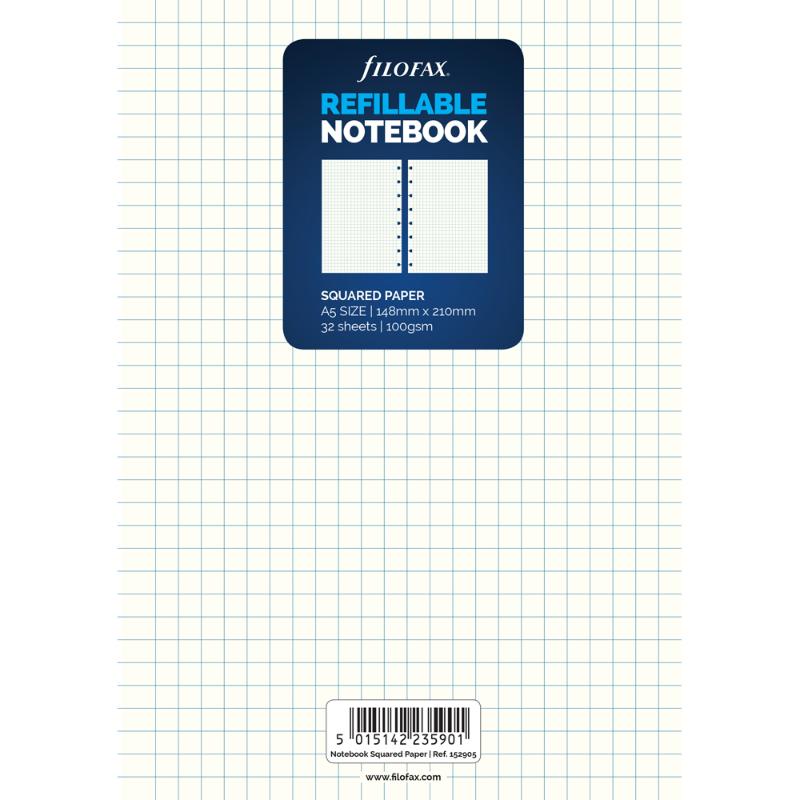 Filofax Notebook A5 Notes Square Refill