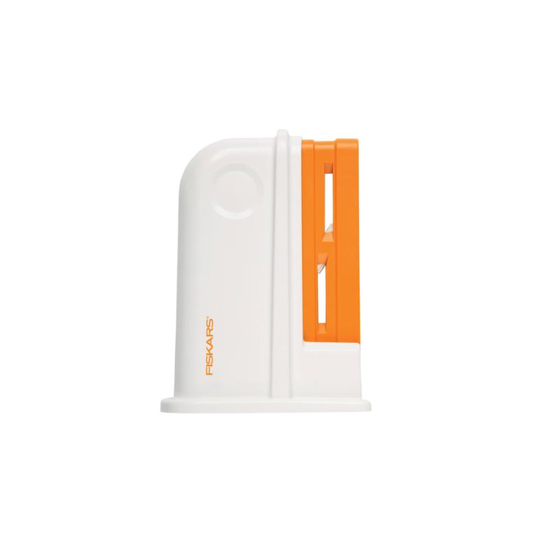 Fiskars Universal Scissor Sharpener restores scissors' sharpness with an ergonomic design for easy, efficient sharpening.