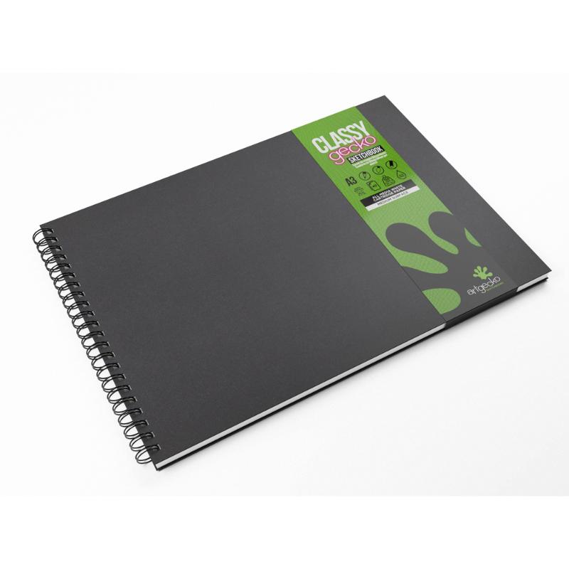 Artgecko Classy Sketchbook A3 Landscape 80 Pages 40 Sheets 150gsm White Paper