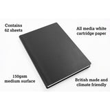 Artgecko Swanky Sketch Journal A5 124 Pages 62 Sheets 150gsm White Paper