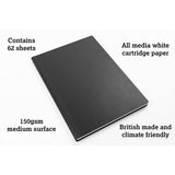 Artgecko Swanky Sketch Journal A4 124 Pages 62 Sheets 150gsm White Paper