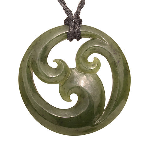 Jade Closed Triple Koru Pendant - Smartfox
