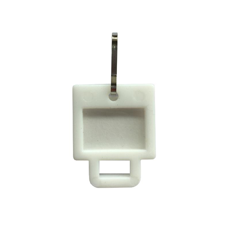 Elegant white SR Key Tag Square for effective key organization, featuring writable surfaces for easy labeling.