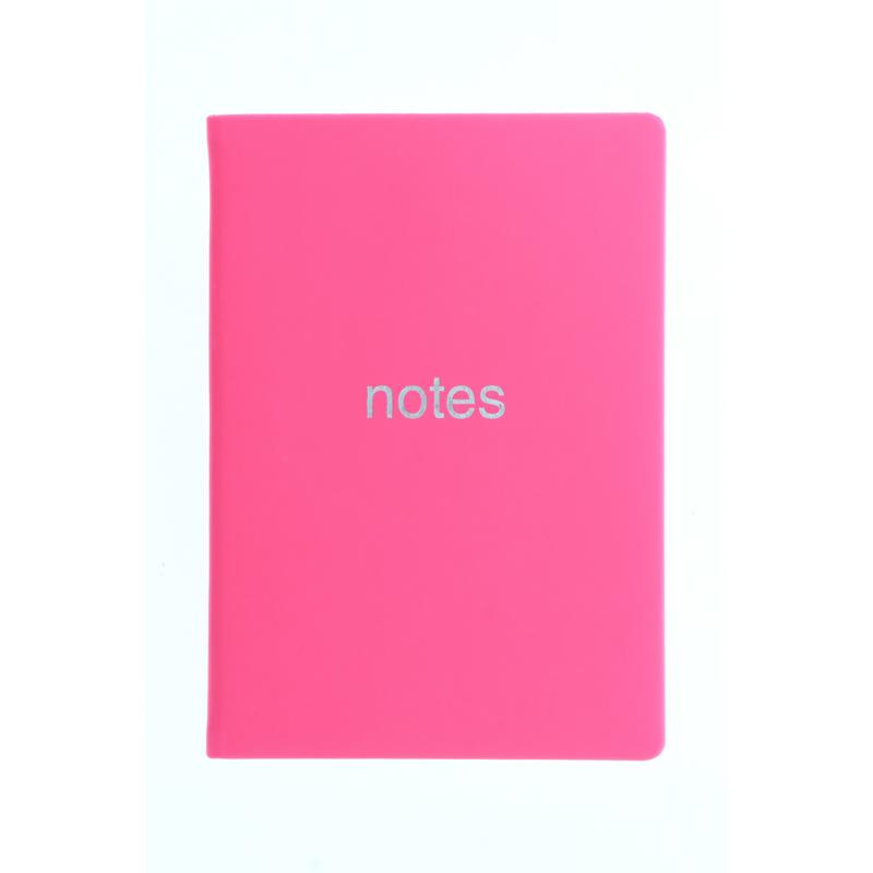 Stylish A6 pink lined notebook with textured cover, 192 ruled pages, ribbon marker, and gilt edges for a premium writing experience.