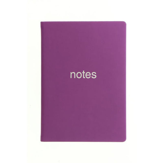 Letts Notebook Dazzle A6 in vibrant purple with ruled pages, silver foil design, gilt edges, and ribbon marker.