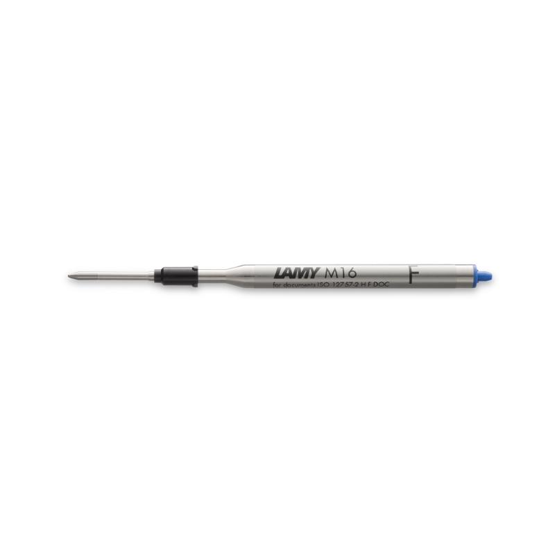 Lamy M16 Fine Blue ballpoint pen refill with waterproof ink for smooth, precise writing in various Lamy pens.