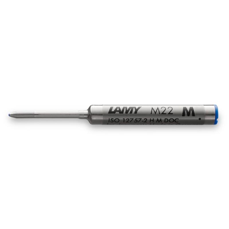 Lamy M22 Medium Blue refill for smooth, waterproof writing; compatible with Lamy ballpoint pens.