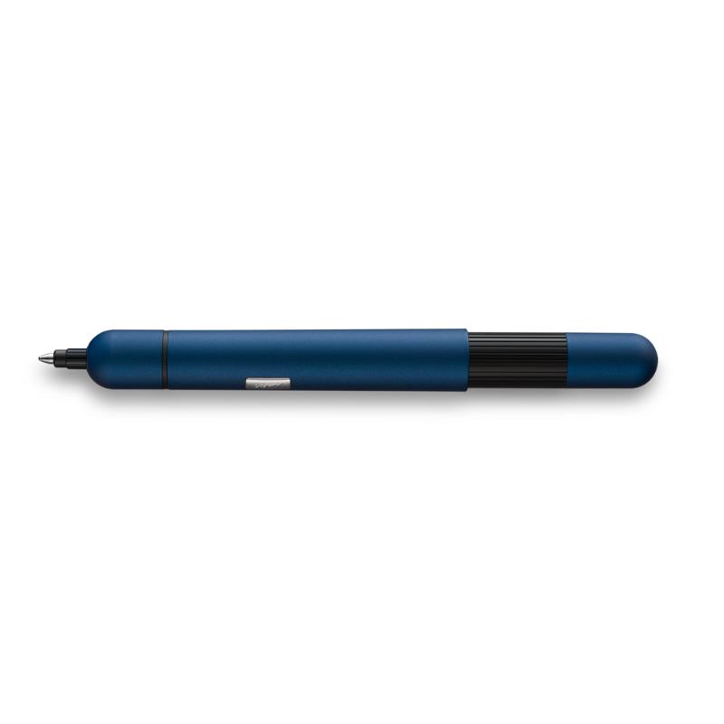 Compact Lamy Pico Ballpoint Pen in Imperial Blue, features smooth ink flow and innovative click mechanism for easy use.