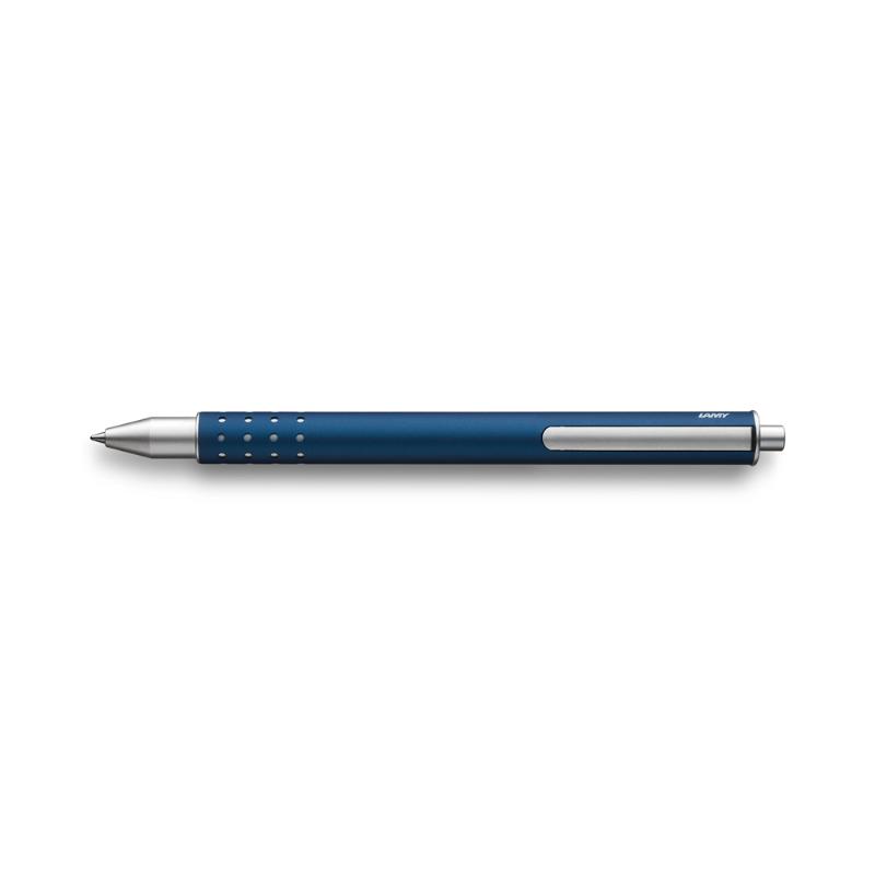 Lamy Swift Rollerball in Imperial Blue, featuring a capless design and a sleek matte finish for elegant writing.