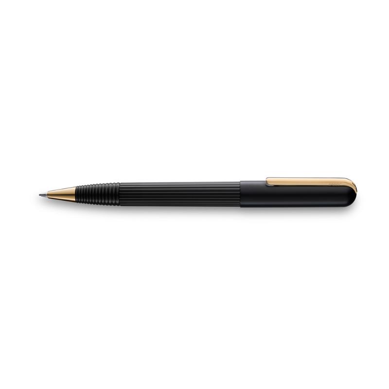 Lamy Imporium Mechanical Pencil in Black and Gold, featuring a stylish design, 0.7mm lead, and twist-action mechanism.