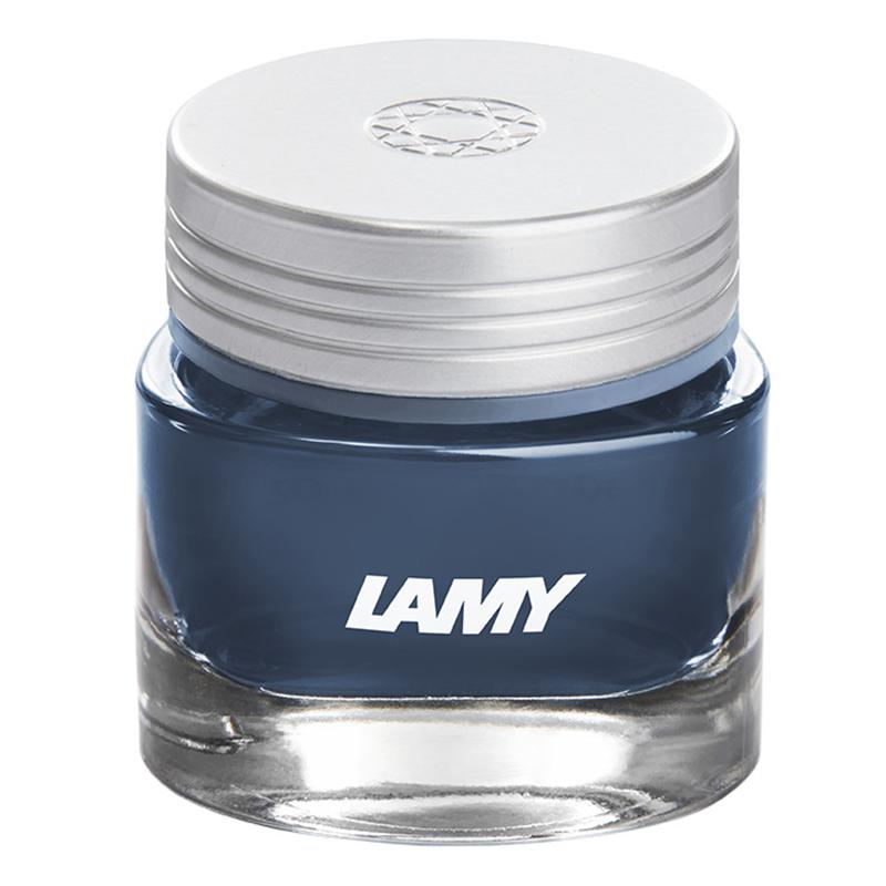 Lamy Ink T53 380 Benitoite Blue-Black in a 30 ml bottle, offering elegant blue-black ink for refined writing and artistry.