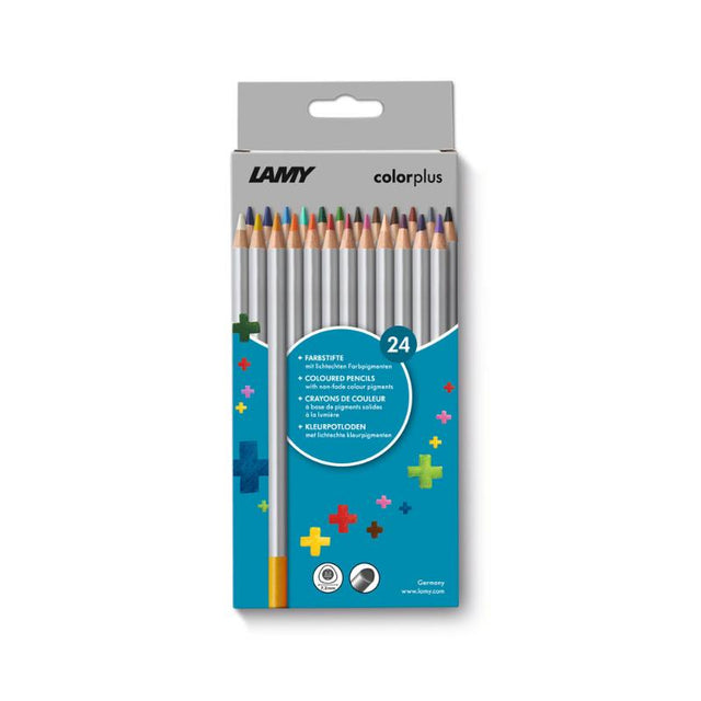 Vibrant Lamy Coloured Pencils Colorplus Pack 24, featuring 24 hexagonal pencils for smooth, precise application.