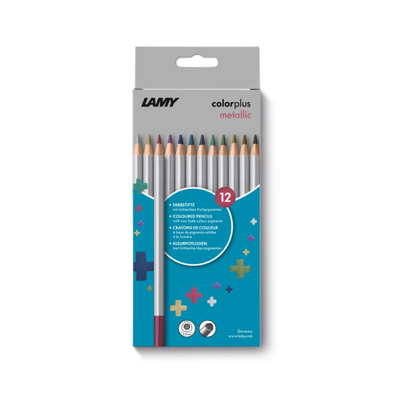 Lamy Coloured Pencils Colorplus Metallic Pack 12 featuring vibrant, shimmering colors for elevated artistic expression.