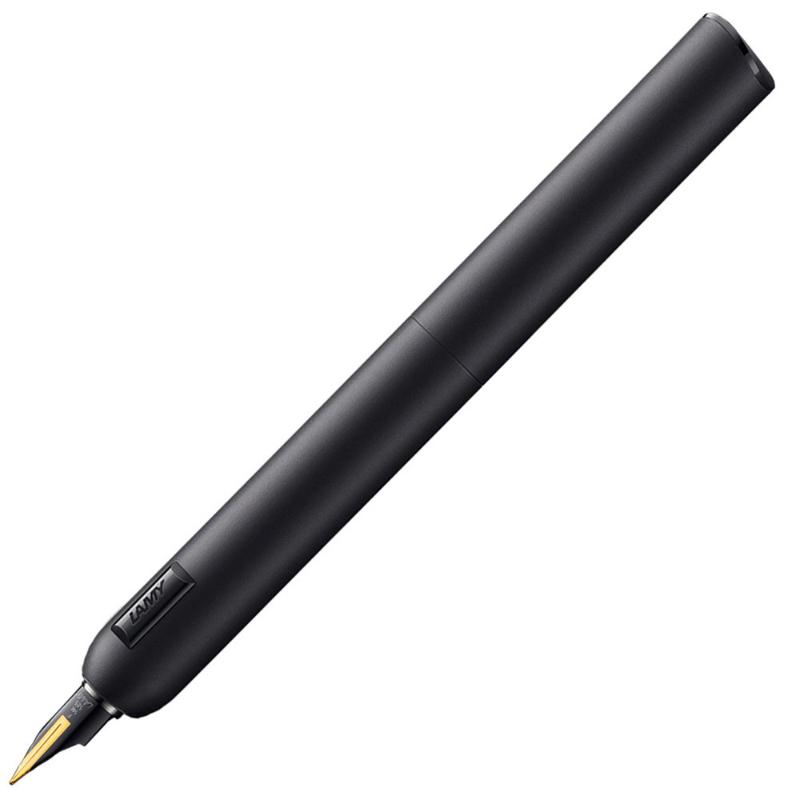 Lamy Dialog cc Fountain Pen in matte black, featuring an extra fine nib and innovative twist mechanism for protected writing.