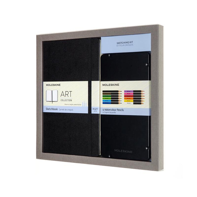 Moleskine Art Bundle Sketching Kit B with high-quality sketchbook and vibrant watercolour pencils for artists.