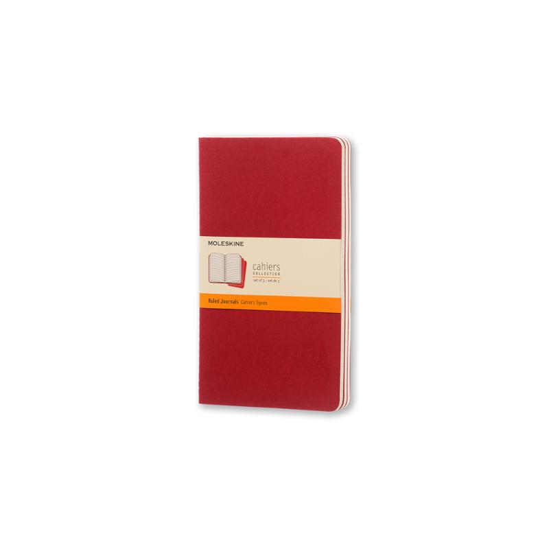 Moleskine Cahier Journals Large Cranberry Red Ruled Pack 3