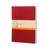 Moleskine Cahier Journals XL Cranberry Red Ruled Pack 3