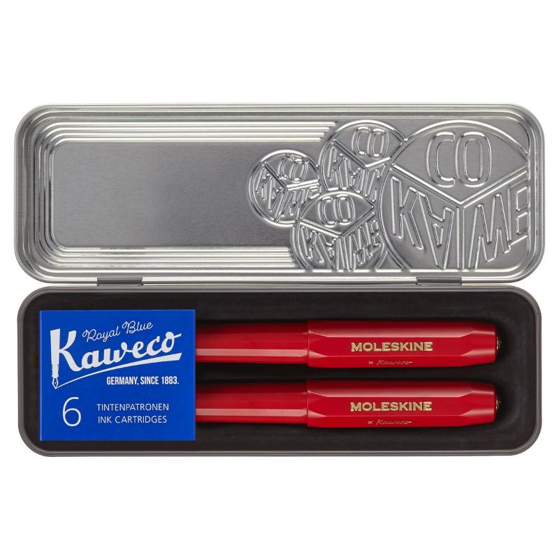 Moleskine Kaweco Ballpoint + Fountain Pen Set Red