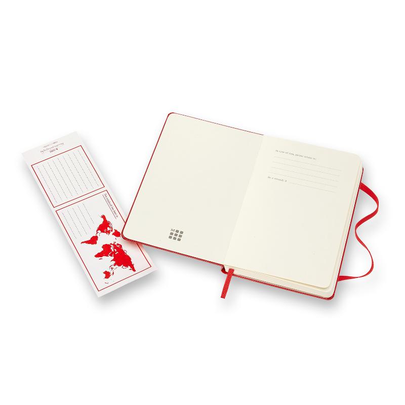 Moleskine Notebook Pocket Scarlet Red Hard Cover Plain