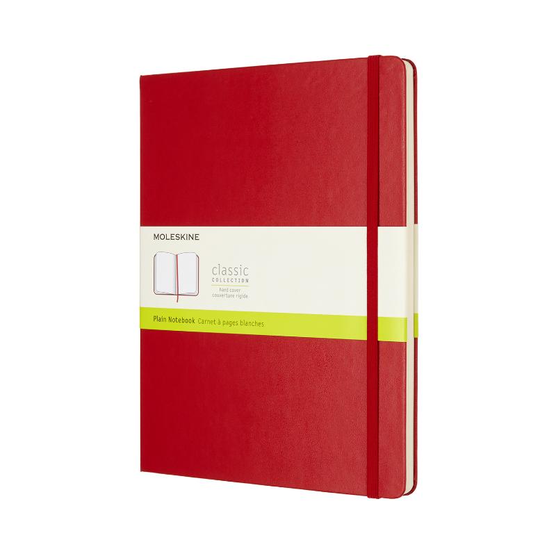 Moleskine Notebook XL Scarlet Red Hard Cover Plain