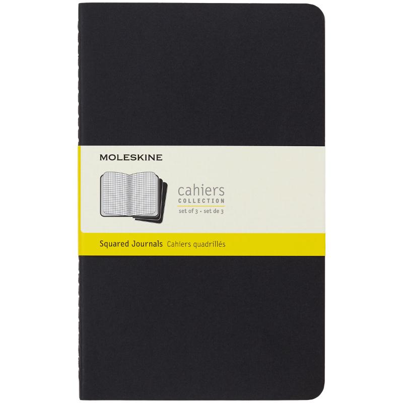 Moleskine Cahier Journals Large Black Square Pack 3