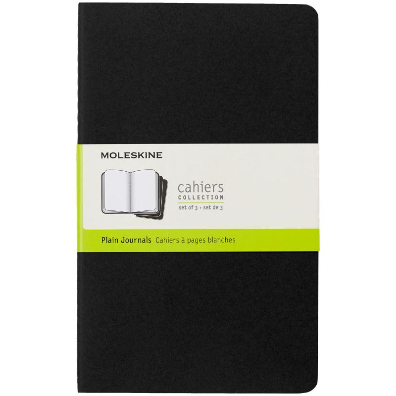 Moleskine Cahier Journals Large Black Plain Pack 3