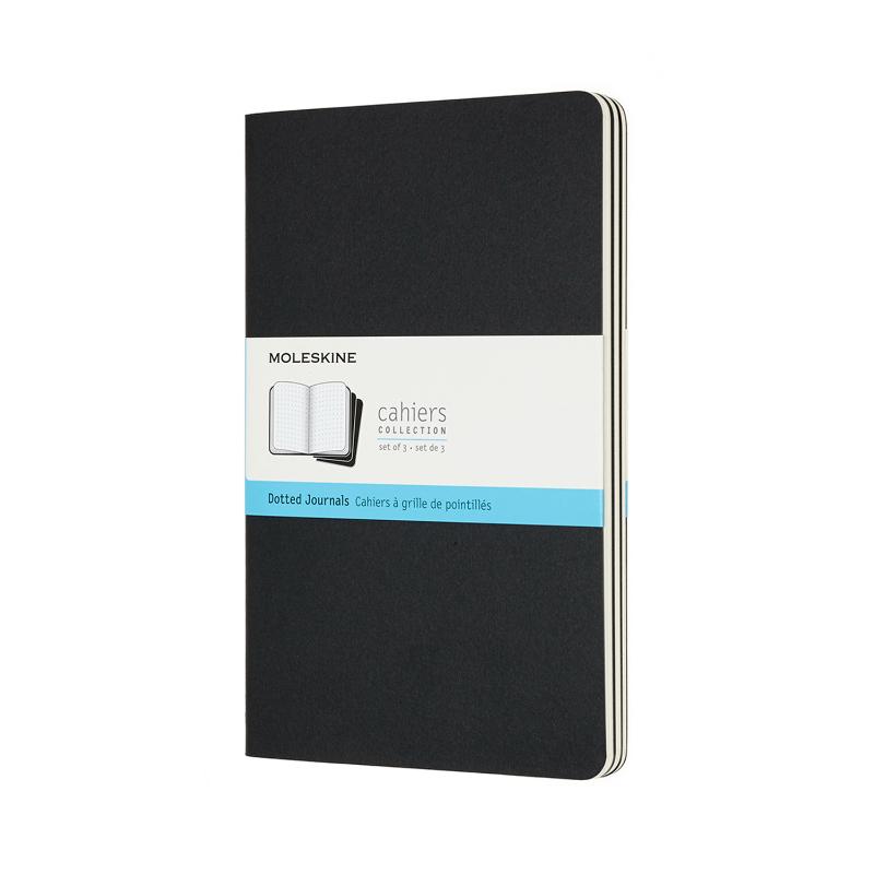 Moleskine Cahier Journals Large Black Dot Pack 3