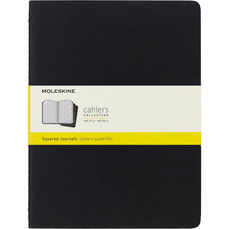 Moleskine Cahier Journals XL Black Square Pack 3