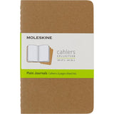 Moleskine Cahier Journals Pocket Kraft Brown Plain Pack 3