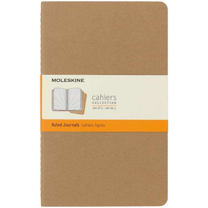 Moleskine Cahier Journals Large Kraft Brown Ruled Pack 3