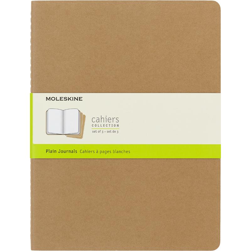 Moleskine Cahier Journals XL Kraft Brown Plain Pack 3