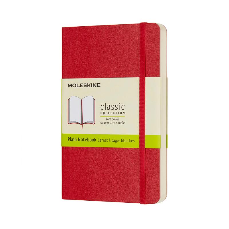 Moleskine Notebook Pocket Scarlet Red Soft Cover Plain