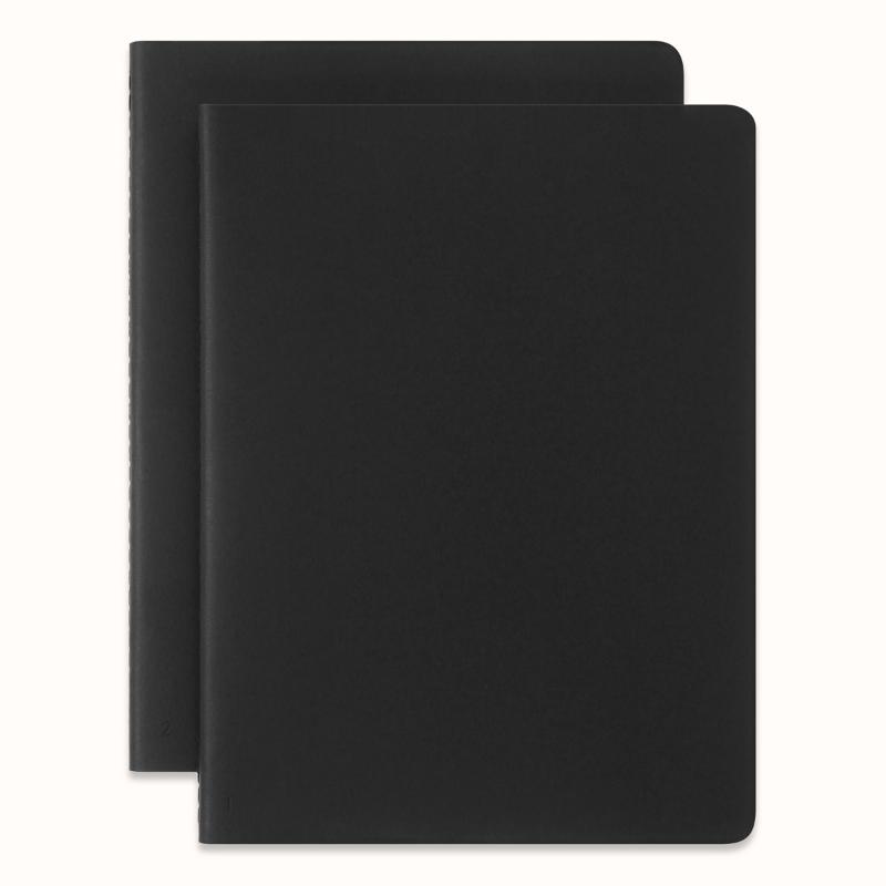 Moleskine Smart Cahier Journal XL in black, pack of 2, features Ncoded tech for digital note integration and premium paper.