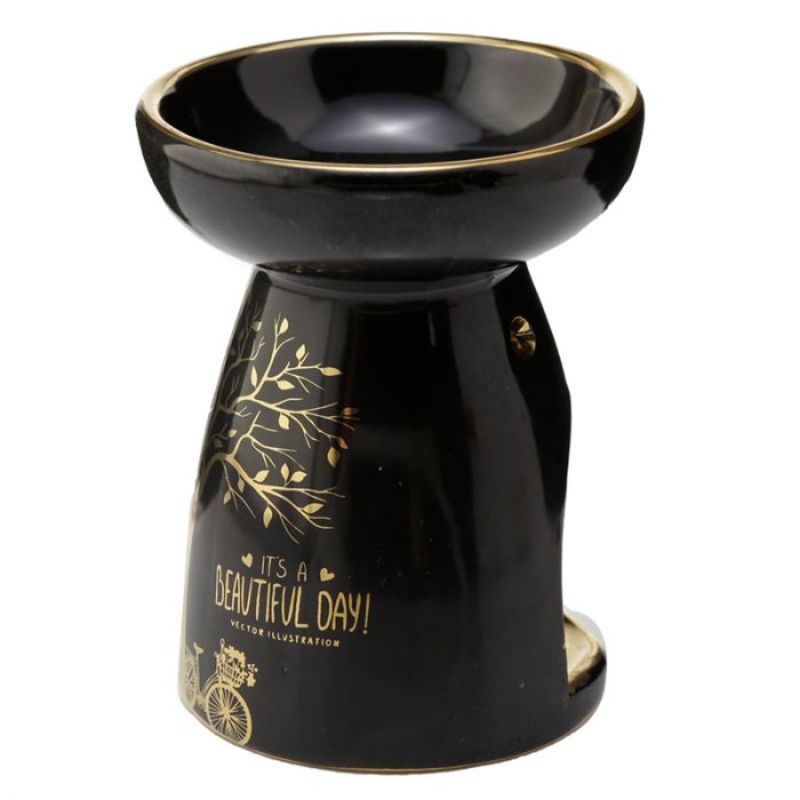 Ceramic Oil and Wax Burner - Eden Metallic Gold Tree (Set of 2 Asstd)